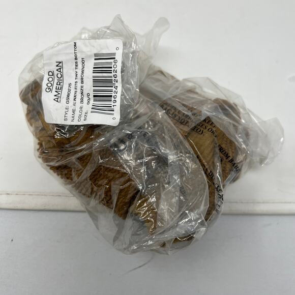 NEW! Good American Bikini Bottom Always Fits Tiny Ties Bronze - 00/0 - Picture 6 of 6